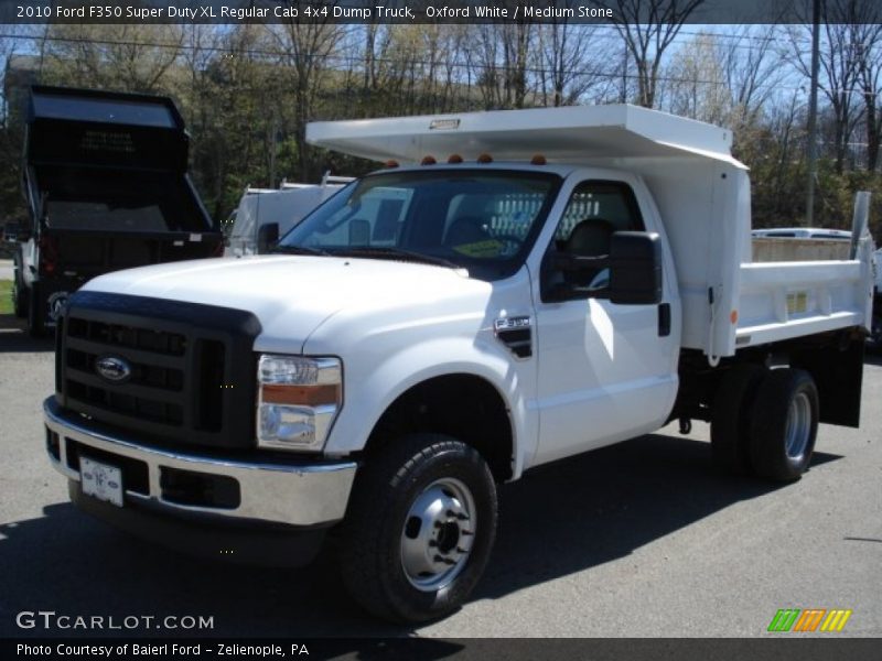 Front 3/4 View of 2010 F350 Super Duty XL Regular Cab 4x4 Dump Truck