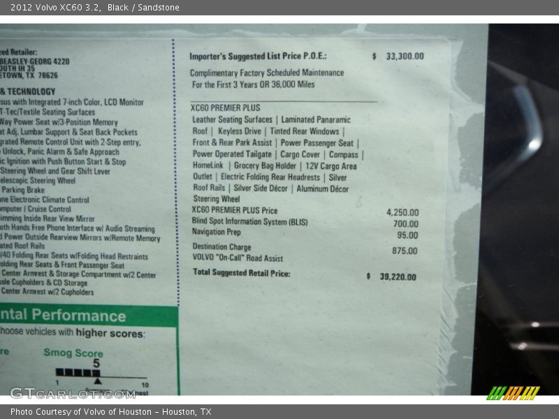 Black / Sandstone 2012 Volvo XC60 3.2