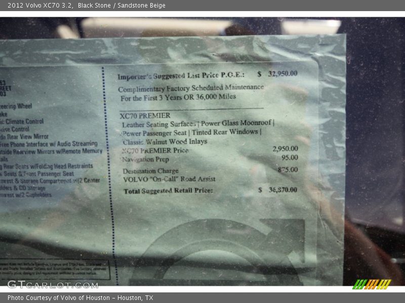 Black Stone / Sandstone Beige 2012 Volvo XC70 3.2