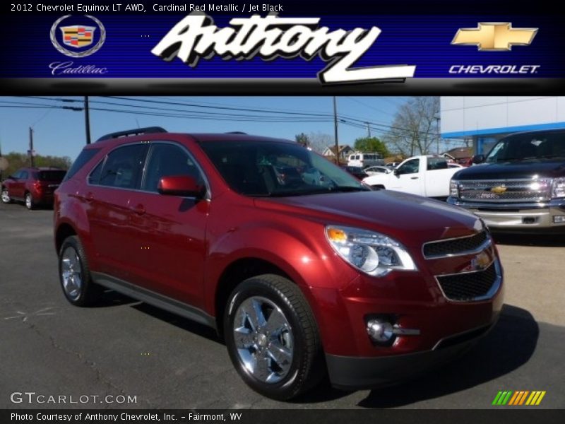 Cardinal Red Metallic / Jet Black 2012 Chevrolet Equinox LT AWD