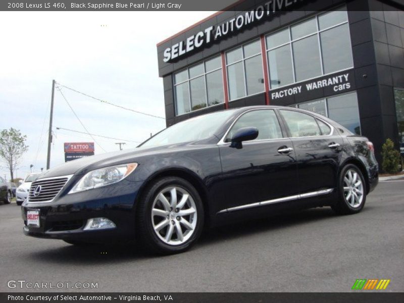 Black Sapphire Blue Pearl / Light Gray 2008 Lexus LS 460