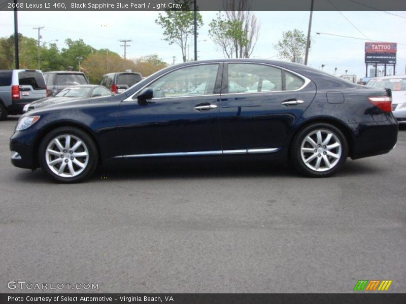 Black Sapphire Blue Pearl / Light Gray 2008 Lexus LS 460