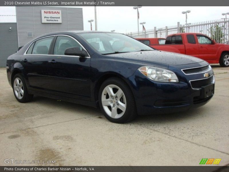 Imperial Blue Metallic / Titanium 2010 Chevrolet Malibu LS Sedan