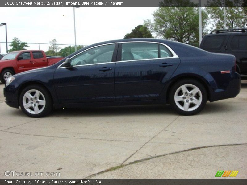 Imperial Blue Metallic / Titanium 2010 Chevrolet Malibu LS Sedan