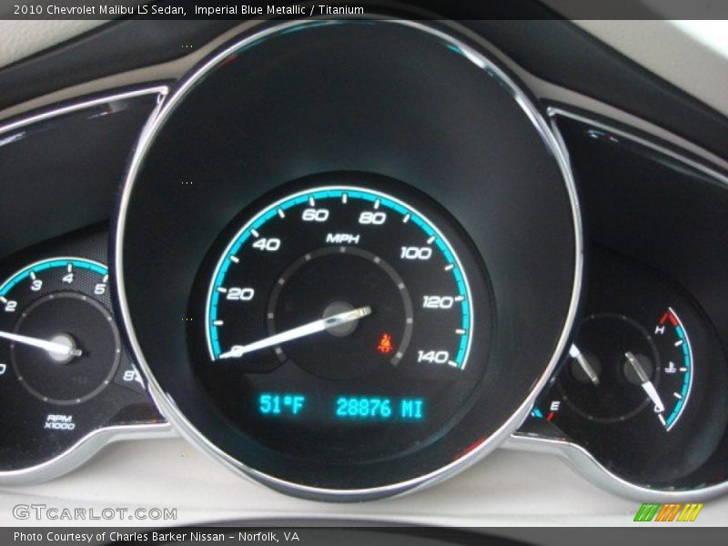 Imperial Blue Metallic / Titanium 2010 Chevrolet Malibu LS Sedan