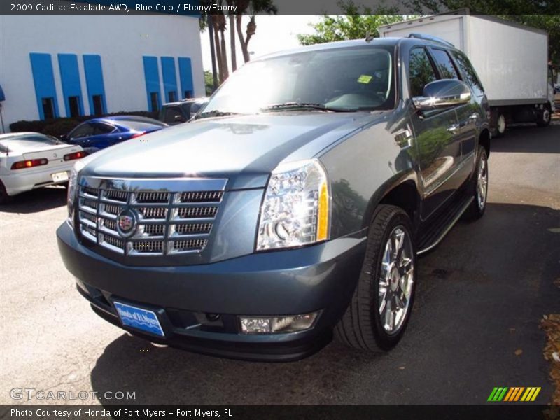 Blue Chip / Ebony/Ebony 2009 Cadillac Escalade AWD