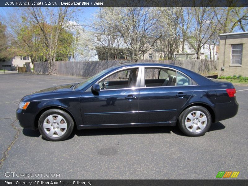 Deepwater Blue / Beige 2008 Hyundai Sonata GLS V6