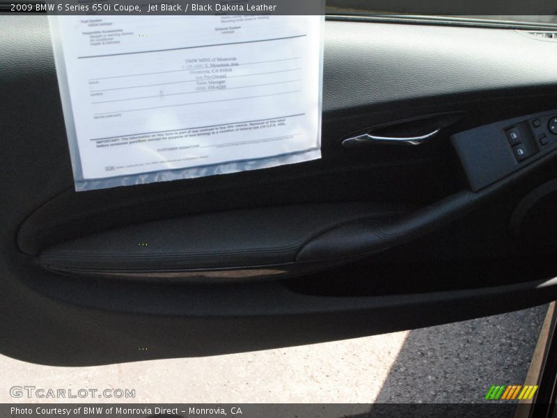 Jet Black / Black Dakota Leather 2009 BMW 6 Series 650i Coupe