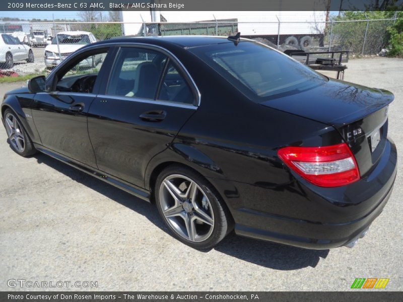 Black / AMG Sahara Beige 2009 Mercedes-Benz C 63 AMG