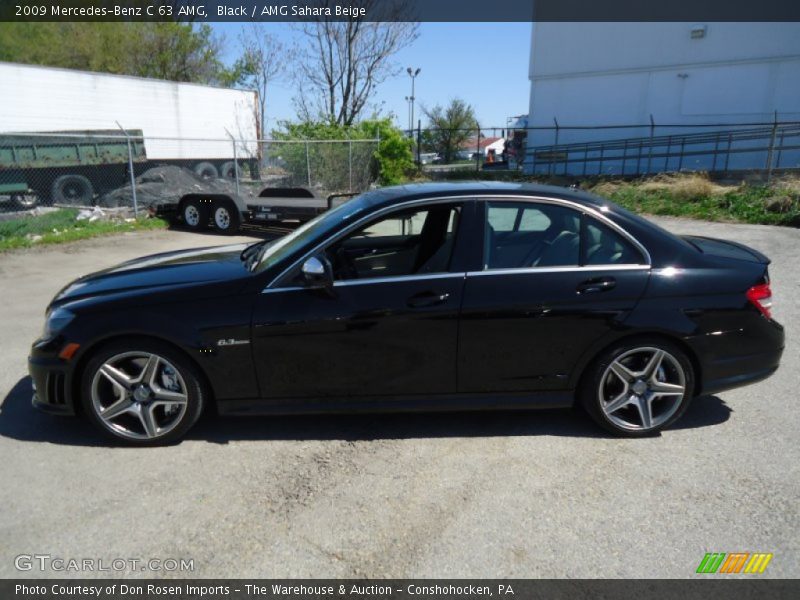 Black / AMG Sahara Beige 2009 Mercedes-Benz C 63 AMG