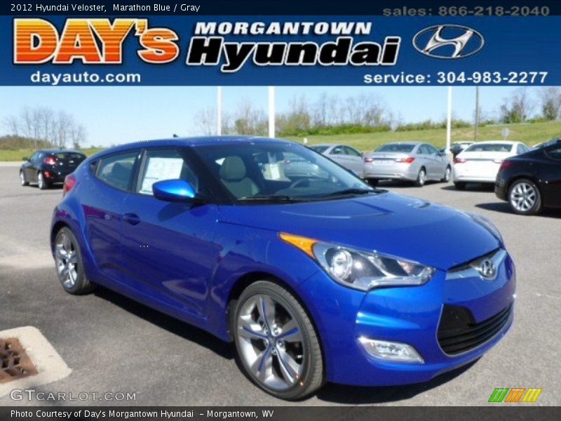 Marathon Blue / Gray 2012 Hyundai Veloster