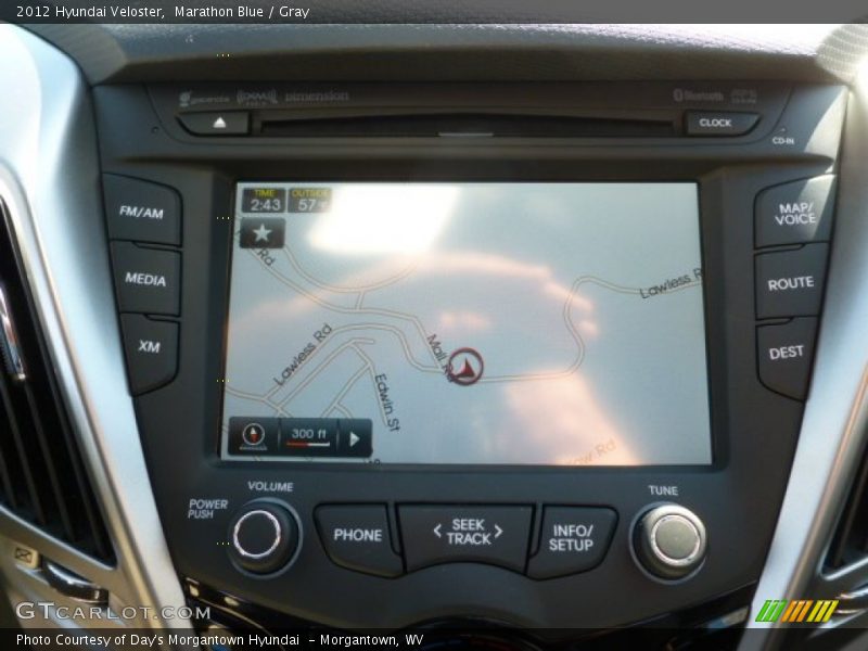 Marathon Blue / Gray 2012 Hyundai Veloster