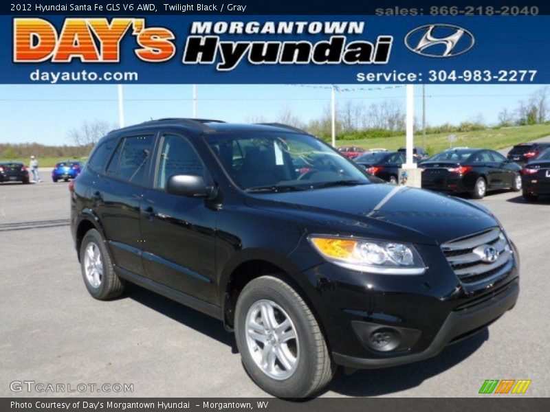 Twilight Black / Gray 2012 Hyundai Santa Fe GLS V6 AWD