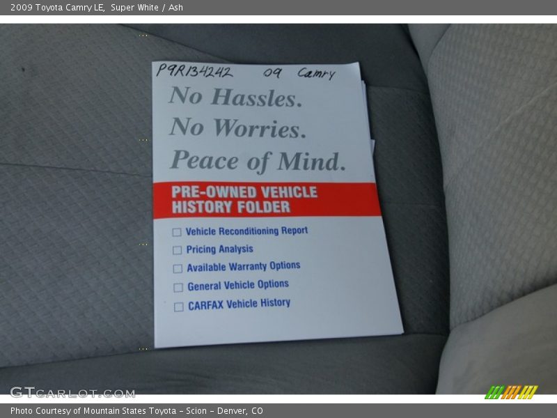 Super White / Ash 2009 Toyota Camry LE