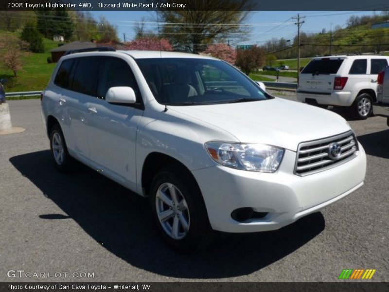 Blizzard White Pearl / Ash Gray 2008 Toyota Highlander 4WD
