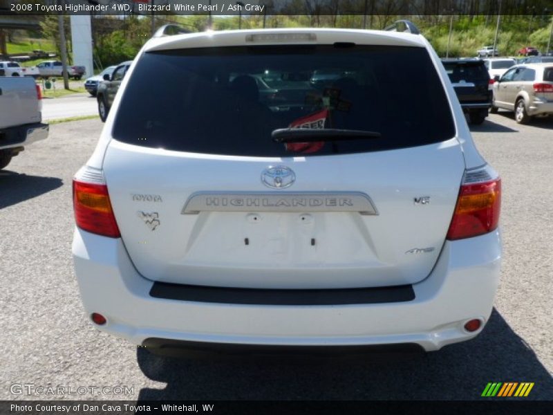 Blizzard White Pearl / Ash Gray 2008 Toyota Highlander 4WD