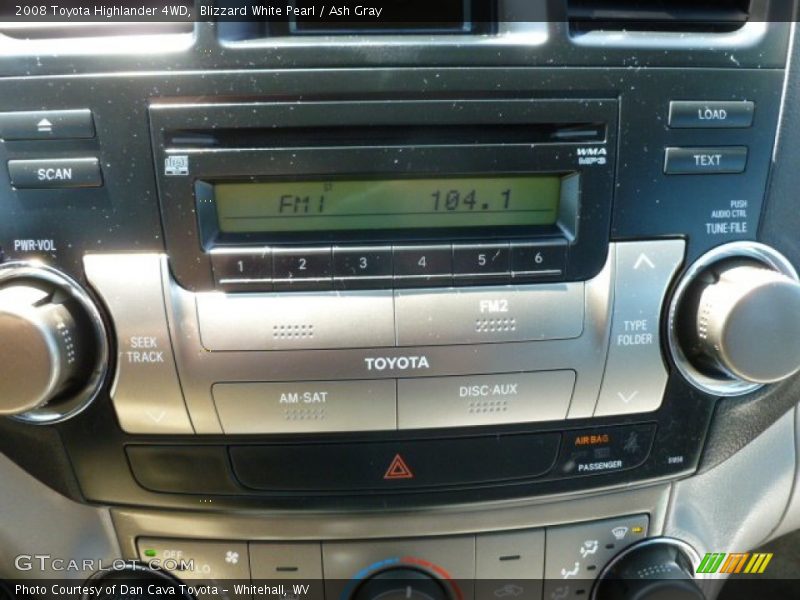 Blizzard White Pearl / Ash Gray 2008 Toyota Highlander 4WD