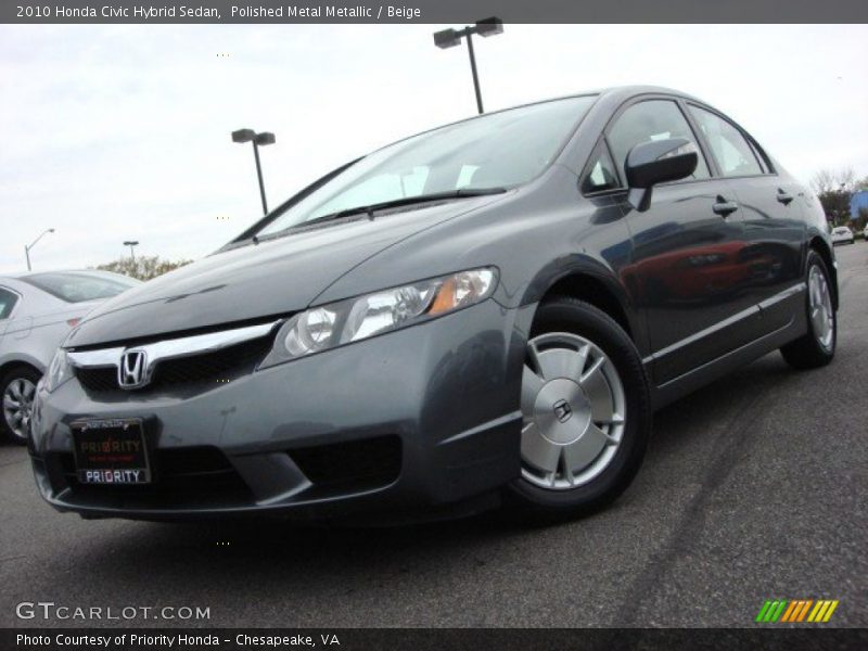 Polished Metal Metallic / Beige 2010 Honda Civic Hybrid Sedan