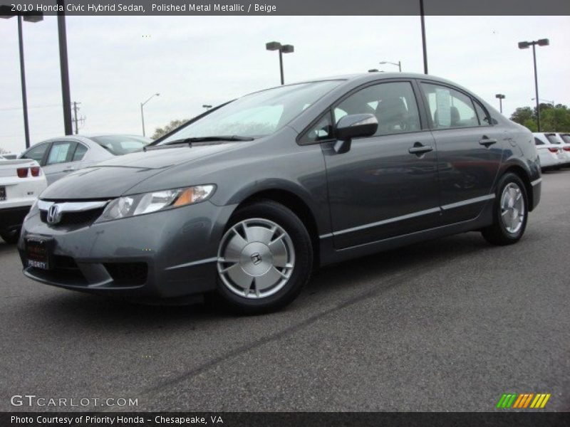Polished Metal Metallic / Beige 2010 Honda Civic Hybrid Sedan