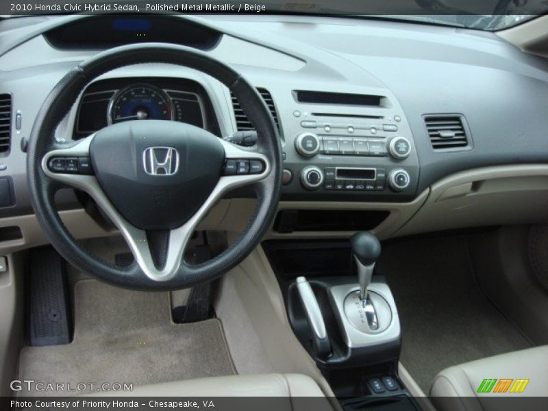 Polished Metal Metallic / Beige 2010 Honda Civic Hybrid Sedan