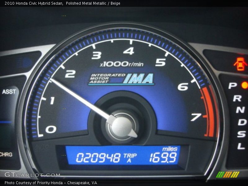 Polished Metal Metallic / Beige 2010 Honda Civic Hybrid Sedan