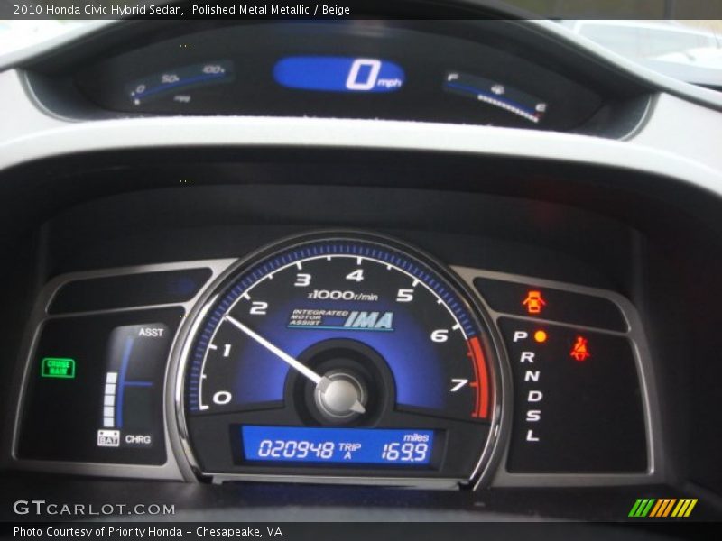 Polished Metal Metallic / Beige 2010 Honda Civic Hybrid Sedan