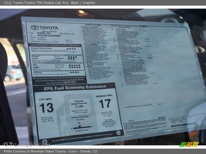 Black / Graphite 2012 Toyota Tundra TRD Double Cab 4x4