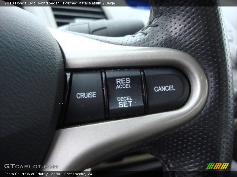Polished Metal Metallic / Beige 2010 Honda Civic Hybrid Sedan