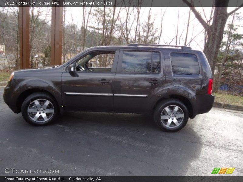 Dark Amber Metallic / Beige 2012 Honda Pilot Touring 4WD