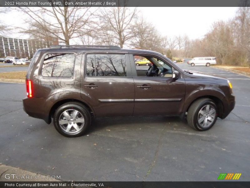 Dark Amber Metallic / Beige 2012 Honda Pilot Touring 4WD