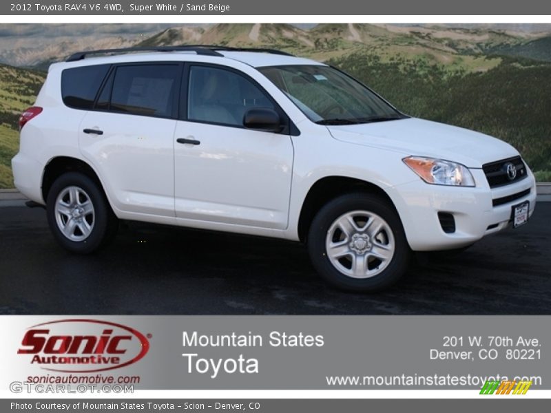 Super White / Sand Beige 2012 Toyota RAV4 V6 4WD