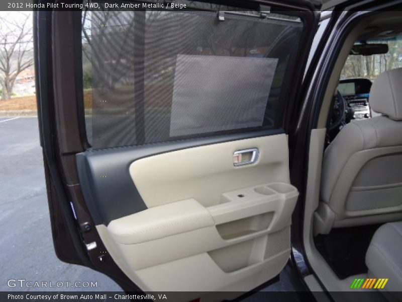 Dark Amber Metallic / Beige 2012 Honda Pilot Touring 4WD