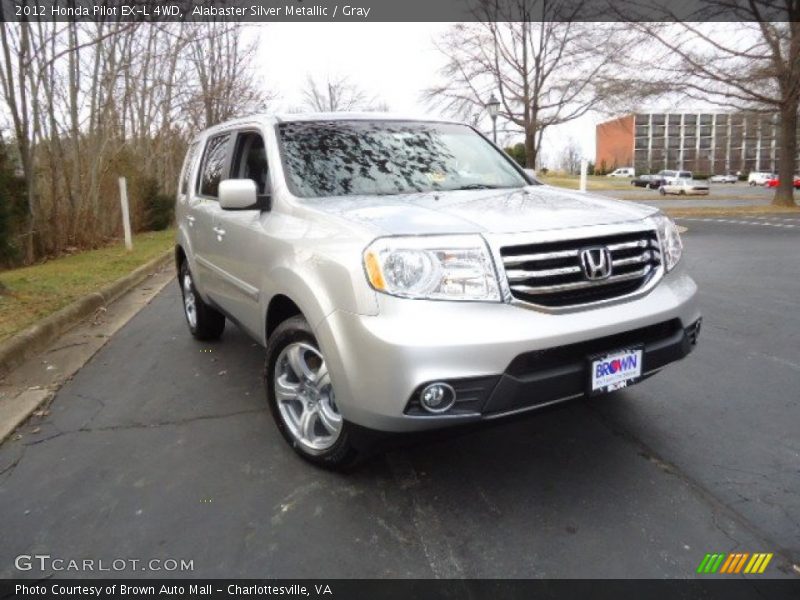 Alabaster Silver Metallic / Gray 2012 Honda Pilot EX-L 4WD