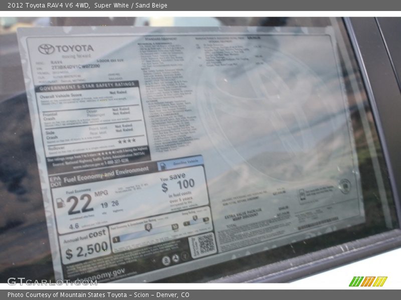 Super White / Sand Beige 2012 Toyota RAV4 V6 4WD