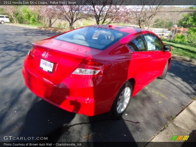 Rallye Red / Beige 2012 Honda Civic EX-L Coupe