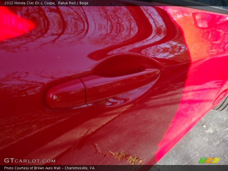 Rallye Red / Beige 2012 Honda Civic EX-L Coupe