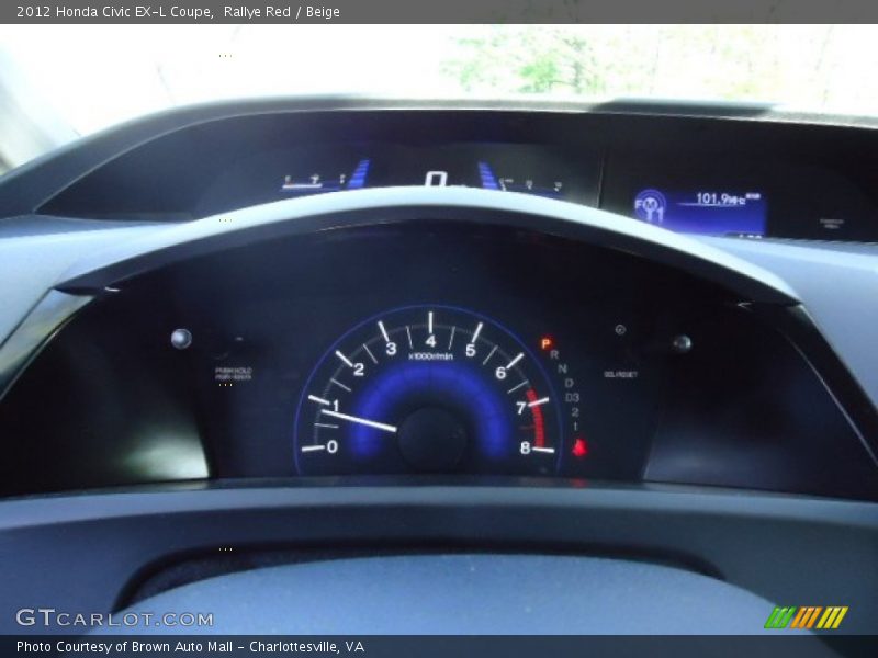 Rallye Red / Beige 2012 Honda Civic EX-L Coupe