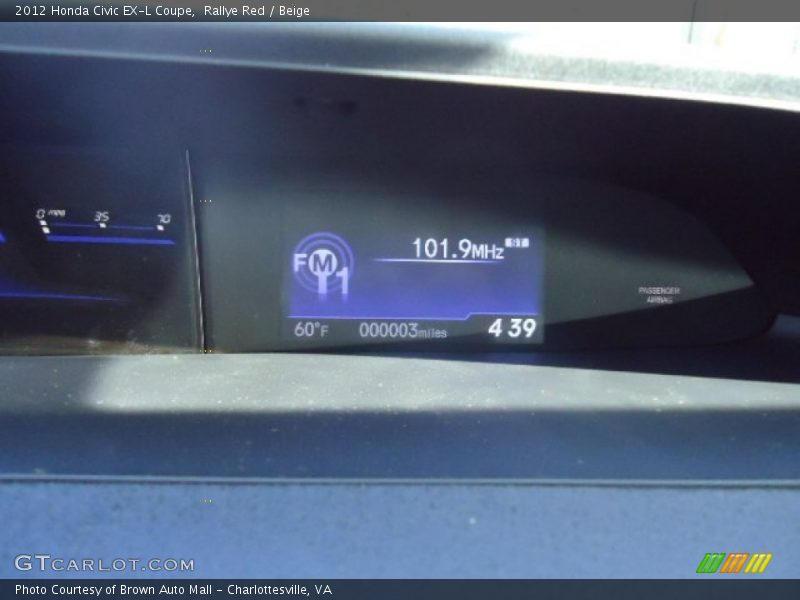Rallye Red / Beige 2012 Honda Civic EX-L Coupe