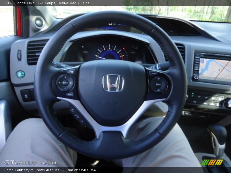 Rallye Red / Beige 2012 Honda Civic EX-L Coupe