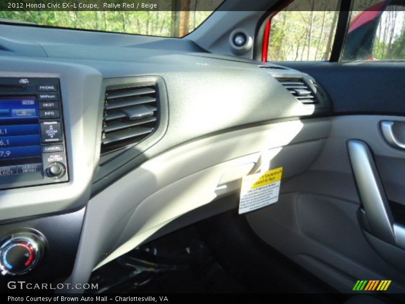 Rallye Red / Beige 2012 Honda Civic EX-L Coupe