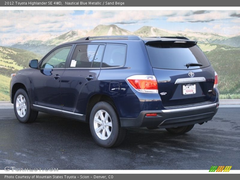 Nautical Blue Metallic / Sand Beige 2012 Toyota Highlander SE 4WD