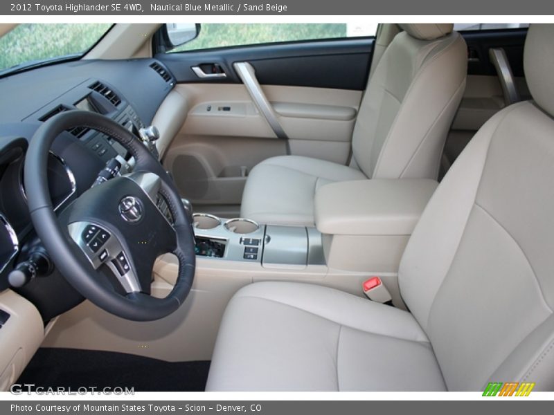 Nautical Blue Metallic / Sand Beige 2012 Toyota Highlander SE 4WD