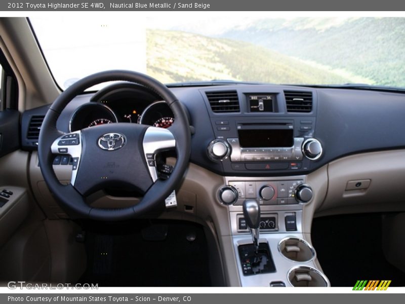 Nautical Blue Metallic / Sand Beige 2012 Toyota Highlander SE 4WD
