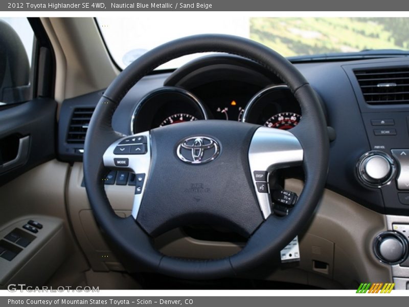 Nautical Blue Metallic / Sand Beige 2012 Toyota Highlander SE 4WD