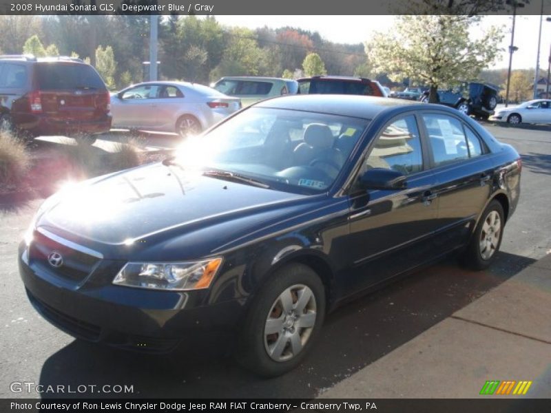 Deepwater Blue / Gray 2008 Hyundai Sonata GLS