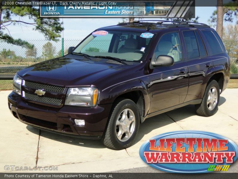 Dark Cherry Metallic / Light Gray 2008 Chevrolet TrailBlazer LT