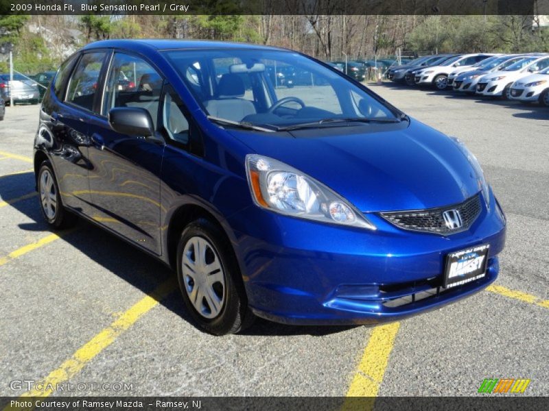 Blue Sensation Pearl / Gray 2009 Honda Fit