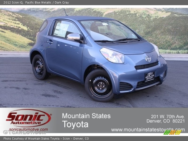 Pacific Blue Metallic / Dark Gray 2012 Scion iQ