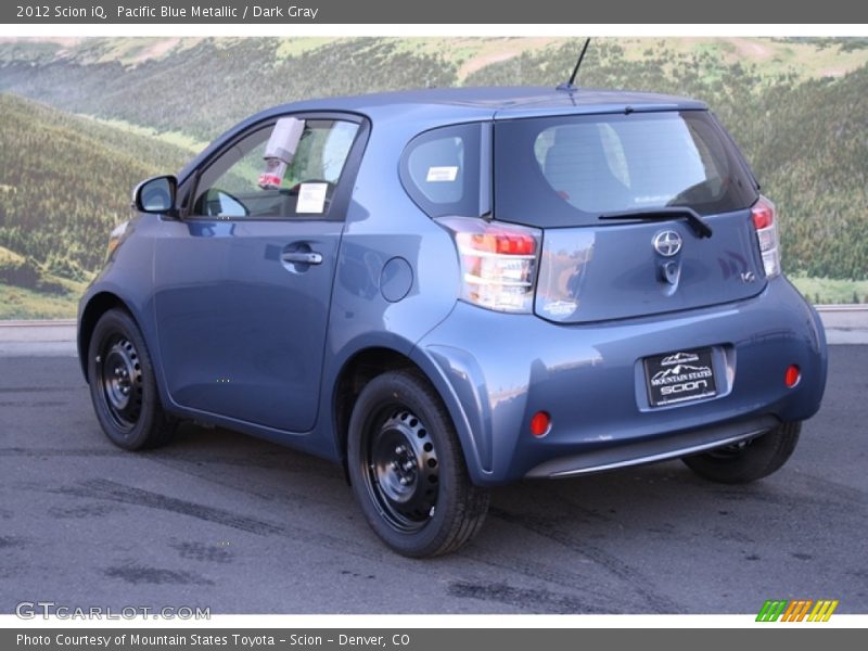 Pacific Blue Metallic / Dark Gray 2012 Scion iQ