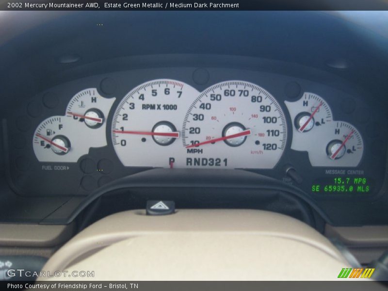 Estate Green Metallic / Medium Dark Parchment 2002 Mercury Mountaineer AWD